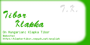 tibor klapka business card